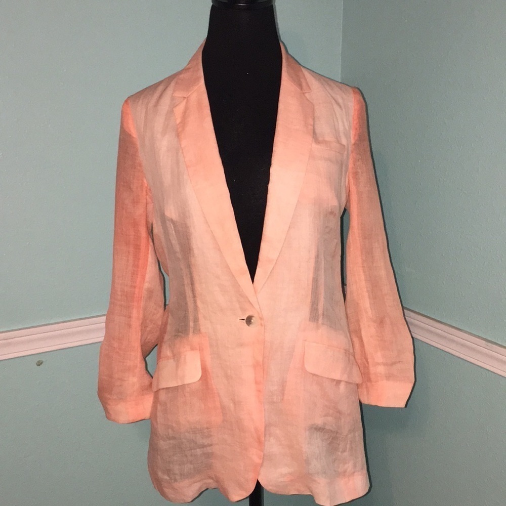 Elizabeth And James ~Linen Peach Jamie Blazer Sz 6 — image 2 of 8